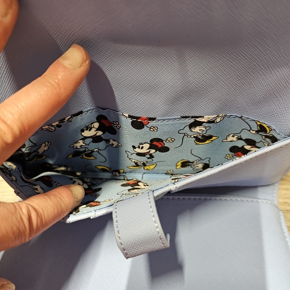 NWOT Loungefly×Disney Minnie Mouse Polka Dot Bow Crossbody Wristlet Wallet Blue - Picture 10 of 15